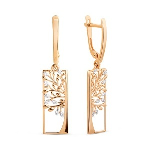 Серьги из золота 585 пробы с фианитом DINASTIA 032032-1102