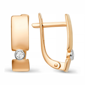 Серьги из золота 585 пробы с фианитом DINASTIA 014862-1102