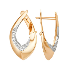 Серьги из золота 585 пробы с фианитом DINASTIA 013862-1102