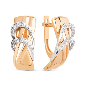 Серьги из золота 585 пробы с фианитом DINASTIA 024862-1102