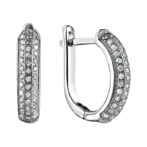 Серьги из серебра 925 пробы с фианитом JUVEDEL СЛ-70