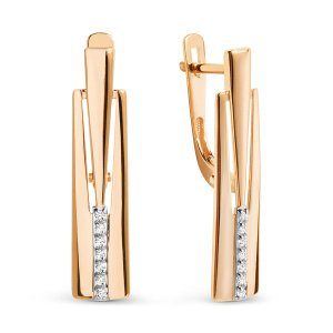 Серьги из золота 585 пробы с фианитом DINASTIA 017802-1102