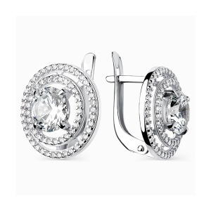 Серьги из серебра 925 пробы с фианитом АЛМАЗ-ХОЛДИНГ 320701G514л