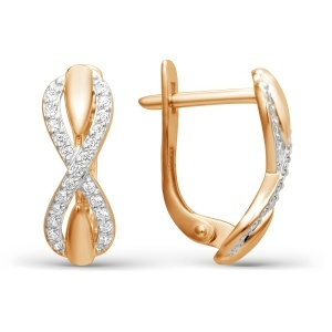 Серьги из золота 585 пробы с фианитом DINASTIA 000892-1102