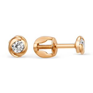 Серьги из золота 585 пробы с фианитом DINASTIA 003282-1100