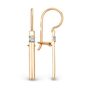 Серьги из золота 585 пробы с фианитом DINASTIA 015642-1102