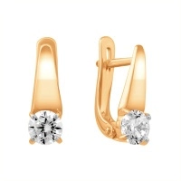 Серьги из золота 585 пробы с фианитом SVETLOV 21-1190-11-01