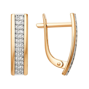Серьги из золота 585 пробы с фианитом DINASTIA 016742-1102