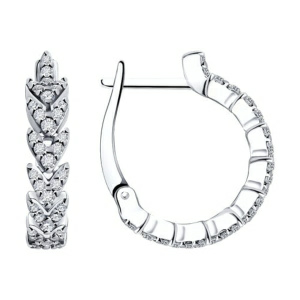 Серьги из серебра 925 пробы с фианитом SOKOLOV 94025640