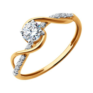 Кольцо из золота 585 пробы с фианитом SOKOLOV 51-110-02503-1