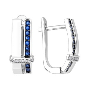 Серьги из серебра 925 пробы с фианитом JUVEDEL СЛ-5792-2