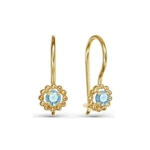 Серьги из золота 585 пробы с фианитом DEL'TA 125039/ф