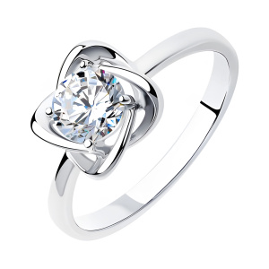 Кольцо из серебра 925 пробы с фианитом SOKOLOV 94012694