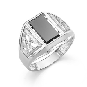 Кольцо из серебра 925 пробы с ониксом КАРАВАЕВСКАЯ ЮВЕЛИРНАЯ ФАБРИКА 51-0034-s