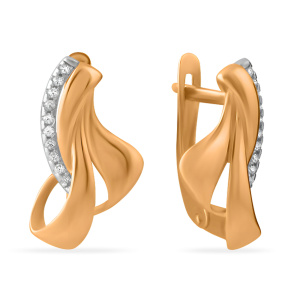 Серьги из золота 585 пробы с фианитом SANIS 01-215973