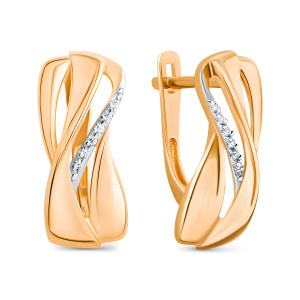 Серьги из золота 585 пробы с фианитом DINASTIA 022332-1102