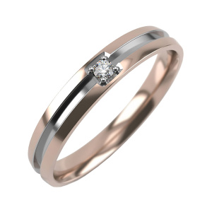 Кольцо из золота 585 пробы с бриллиантом GRAF КОЛЬЦОВ ШН6-1бр/бк