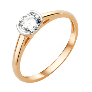 Кольцо из золота 585 пробы с фианитом DINASTIA 011511-1102