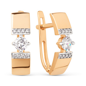 Серьги из золота 585 пробы с фианитом DINASTIA 903372-1102