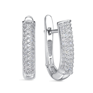 Серьги из серебра 925 пробы с фианитом DEL'TA с1205814