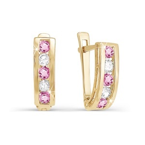 Серьги из золота 585 пробы с фианитом DEL'TA 120311
