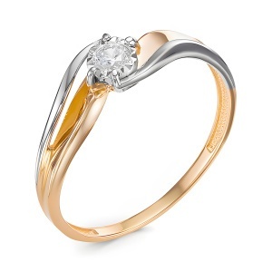 Кольцо из золота 585 пробы с фианитом DEL'TA 1100137