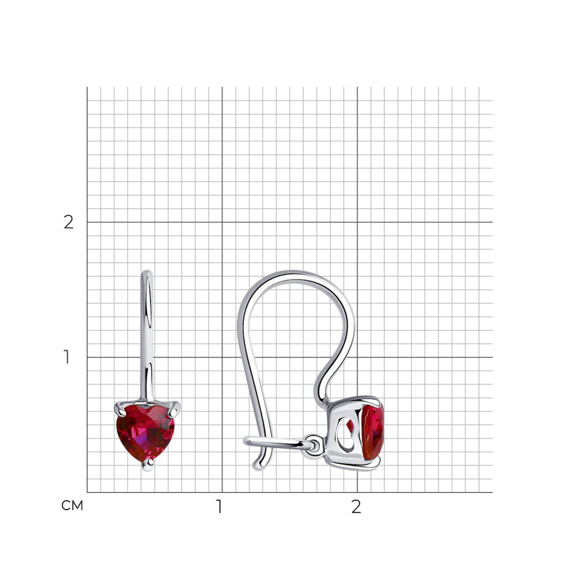 Серьги из серебра 925 пробы с корундом синтетическим SOKOLOV 94020589 Серебро 925 пр.