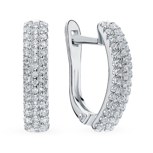 Серьги из серебра 925 пробы с фианитом EFREMOV 1210015897-501