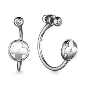 Серьги из серебра 925 пробы с фианитом АЛЬКОР 02-2671/00КЦ-00