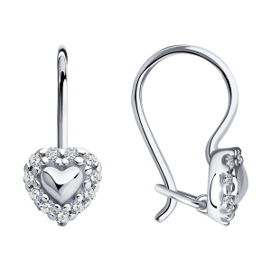 Серьги из серебра 925 пробы с фианитом SOKOLOV 94021303