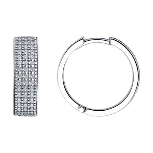 Серьги из серебра 925 пробы с фианитом SOKOLOV 94025922