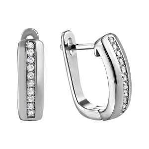 Серьги из серебра 925 пробы с фианитом JUVEDEL СЛ-4001