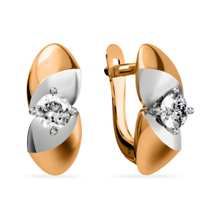 Серьги из золота 585 пробы с фианитом SANIS 01-216562