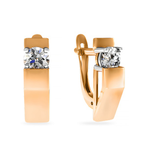 Серьги из золота 585 пробы с фианитом SANIS 01-216431