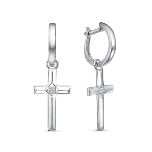 Серьги из серебра 925 пробы с фианитом DEL'TA с1202617