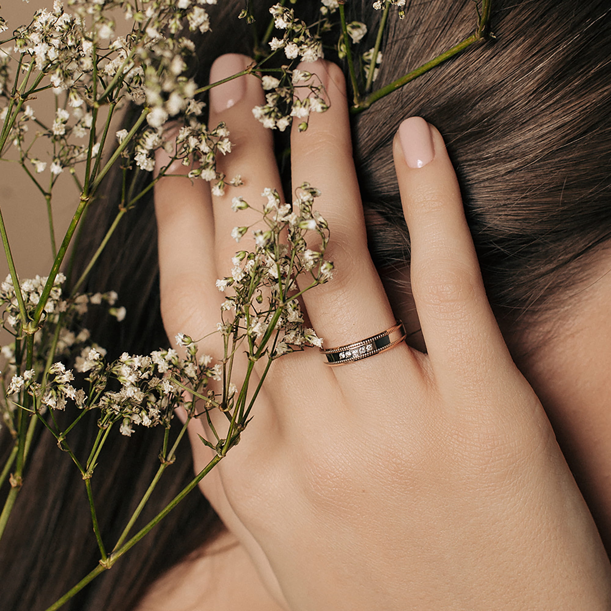 Кольцо из золота 585 пробы с бриллиантом GRAF КОЛЬЦОВ СЕ-39-5бр/бк 