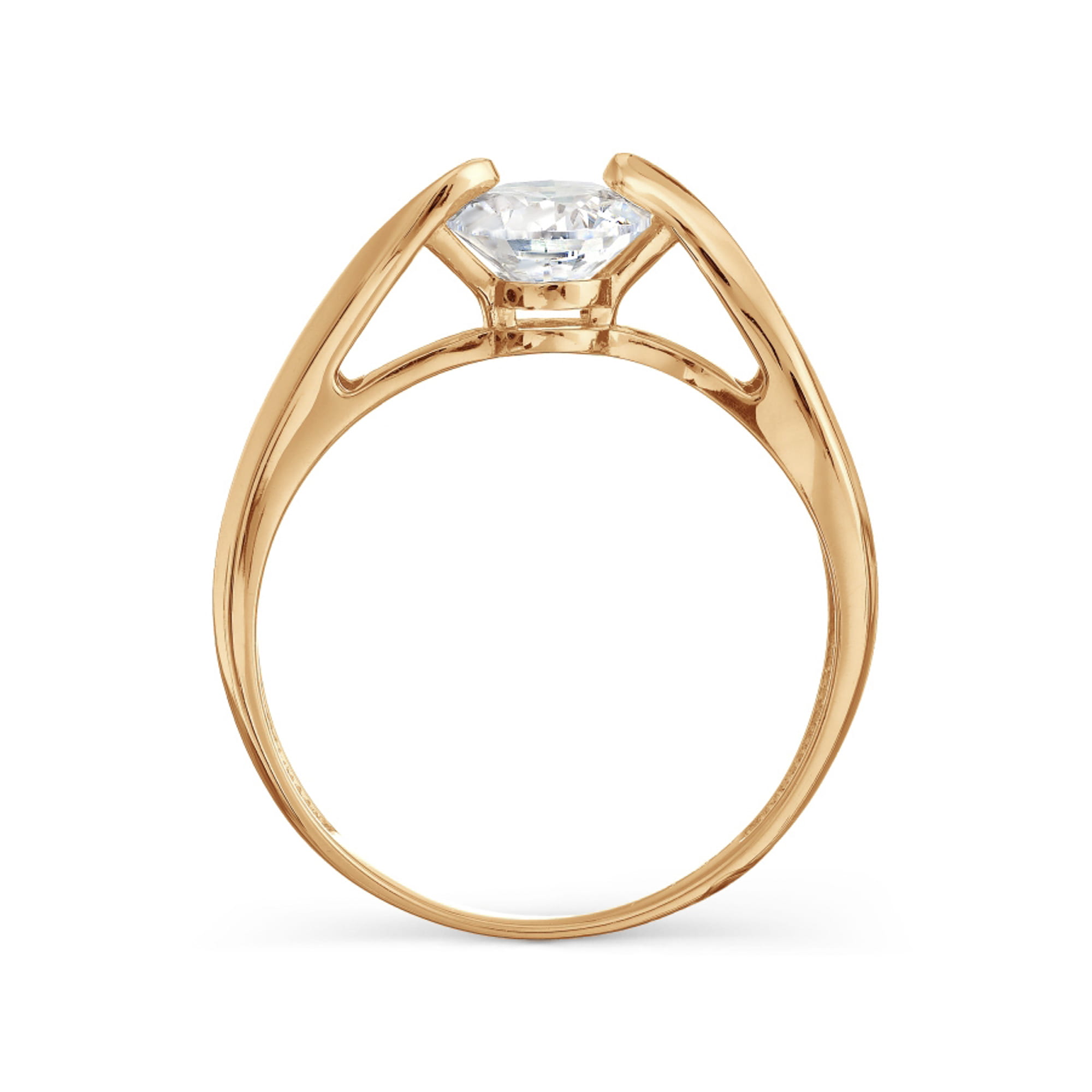 Кольцо из золота 585 пробы с фианитом KARATOV Т10201А137 