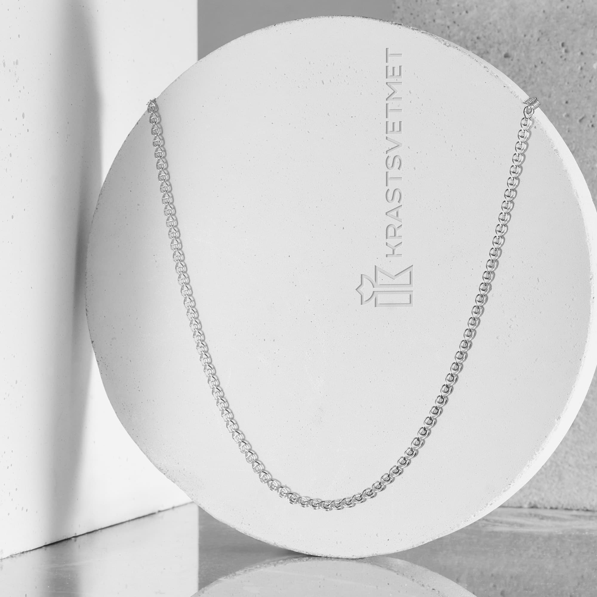 Цепь из серебра 925 пробы KRASTSVETMET НЦ 22-087Ю-3 d.0,40 Серебро 925 пр.