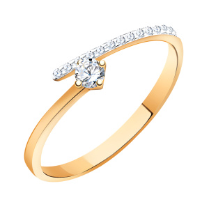 Кольцо из золота 585 пробы с фианитом ATOLL 10625