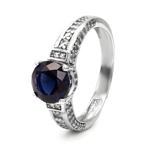 Кольцо из серебра 925 пробы с сапфиром гидротермальным AQUAMARINE 63899Б