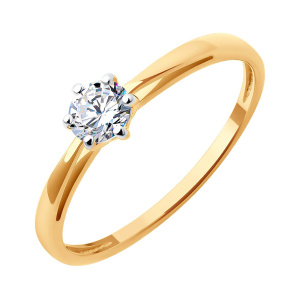 Кольцо из золота 585 пробы с фианитом SOKOLOV 51-110-02098-1