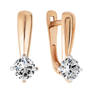 Серьги из золота 585 пробы с фианитом DINASTIA 009822-1102