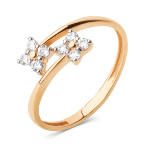Кольцо из золота 585 пробы с фианитом DINASTIA 025981-1102