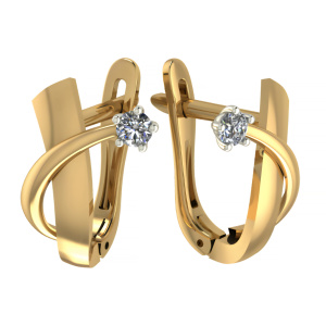 Серьги из золота 585 пробы с фианитом SANIS 01-216470