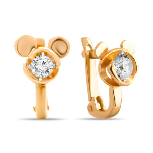 Серьги из золота 585 пробы с фианитом SANIS 01-214892