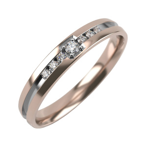 Кольцо из золота 585 пробы с бриллиантом GRAF КОЛЬЦОВ ШН6-7бр/бк