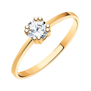 Кольцо из золота 585 пробы с фианитом ATOLL 10620