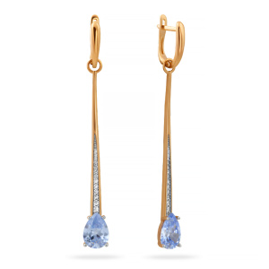 Серьги из золота 585 пробы с фианитом SANIS 01-215960