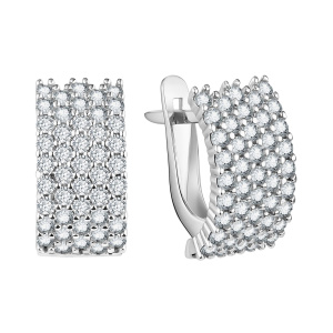 Серьги из серебра 925 пробы с фианитом TALANT 10-72-0001-10734