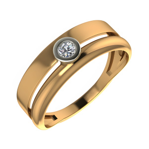 Кольцо из золота 585 пробы с фианитом SANIS 01-117806